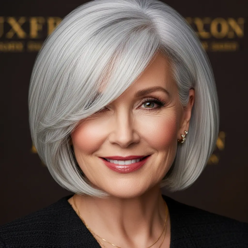 #10 Long Bob with Side-Swept Bangs