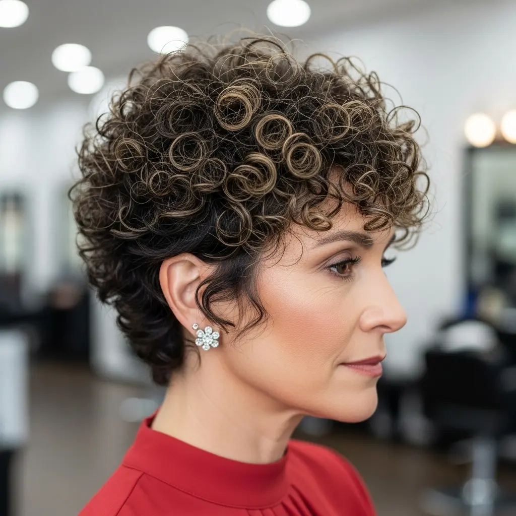 #11 Curly Wedge Haircut For Women Over 50