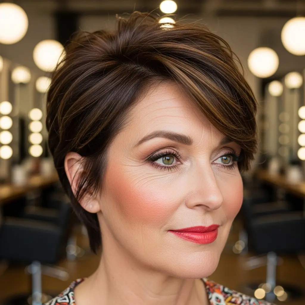 #12 Playful Textured Short Crop for Round Faces