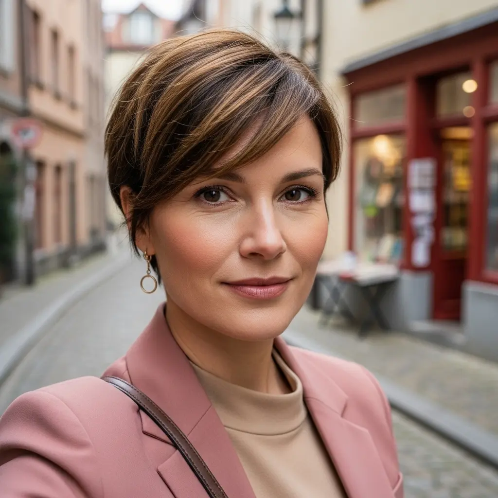 #12 Pixie Bob Haircut with Bangs and Soft Layers