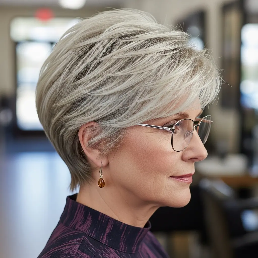 #12 Short Layered Wedge Cut For Women Over 50