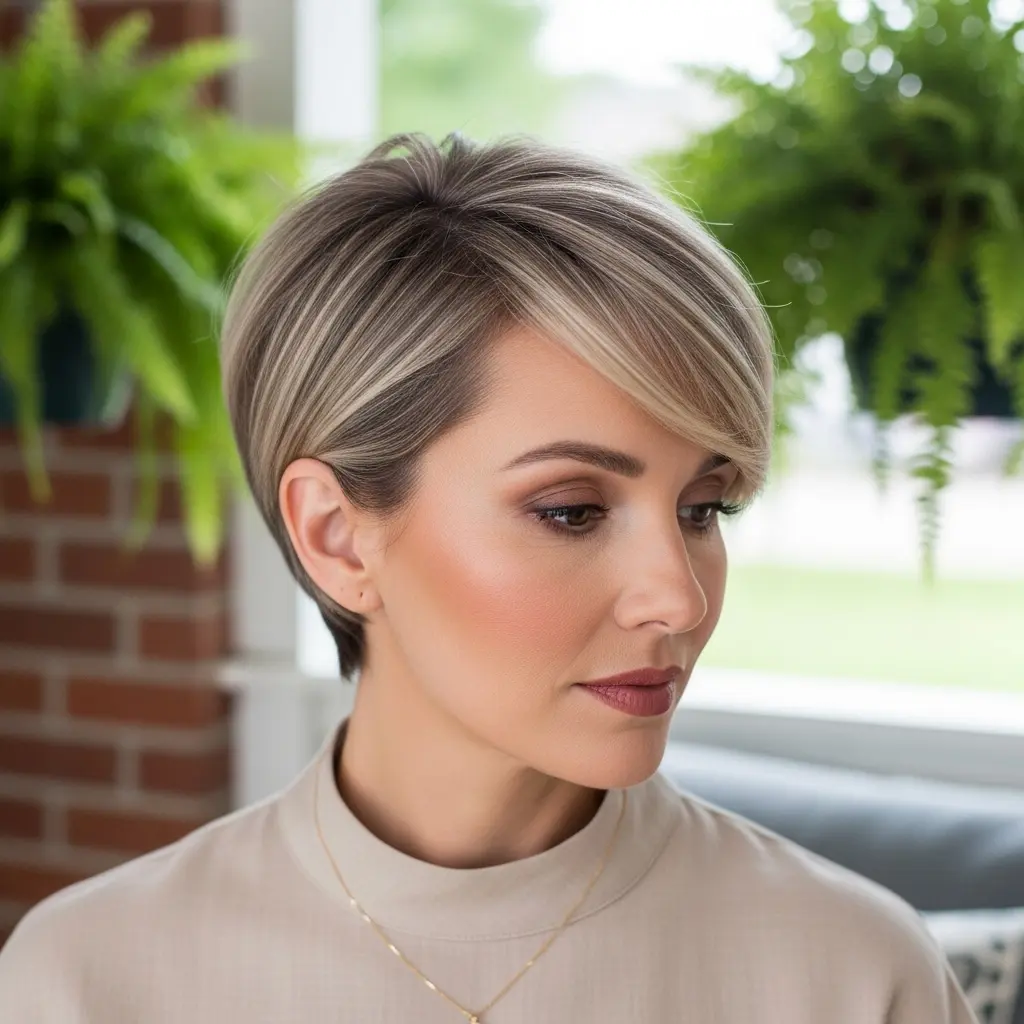 #14 Pixie Bob Haircut for Fine Hair Lifted at the Crown