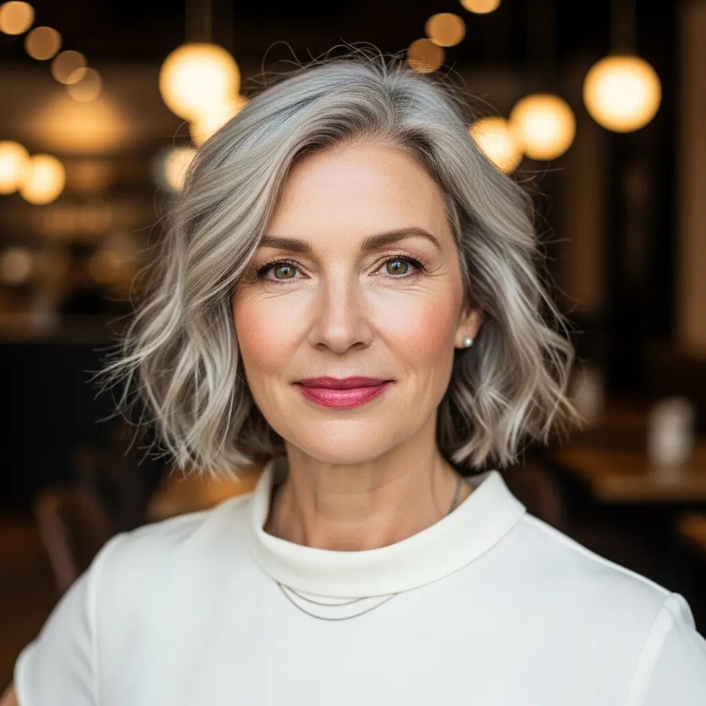 #15 Shaggy Layered Bob for Women Over 50