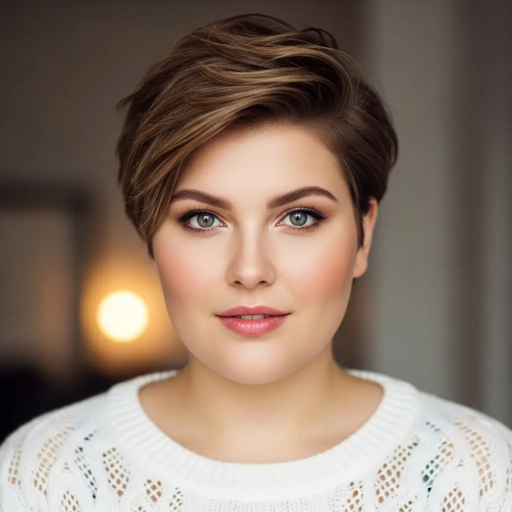 #16 Textured Layered Pixie Bob for Thick Hair