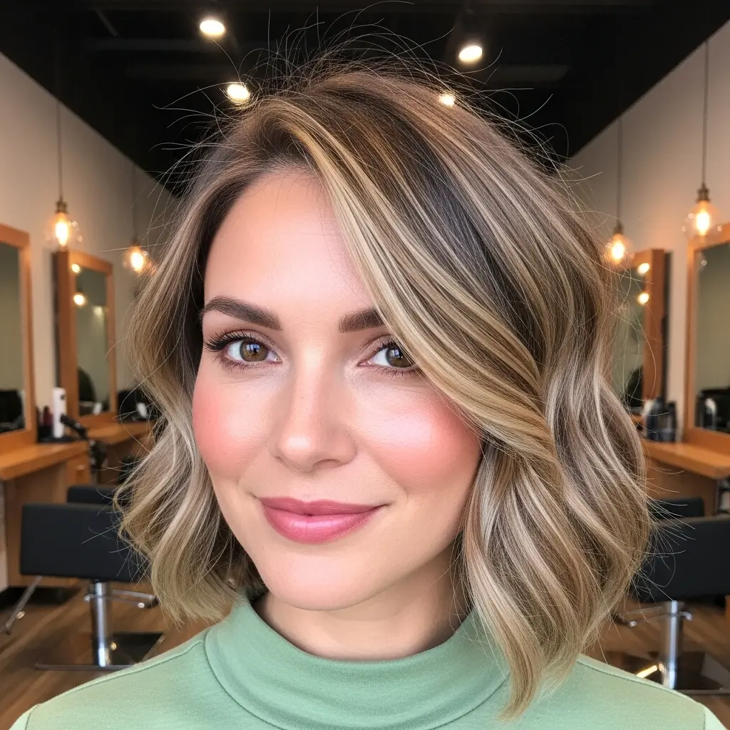 #17 Stacked Bob with Balayage Highlights