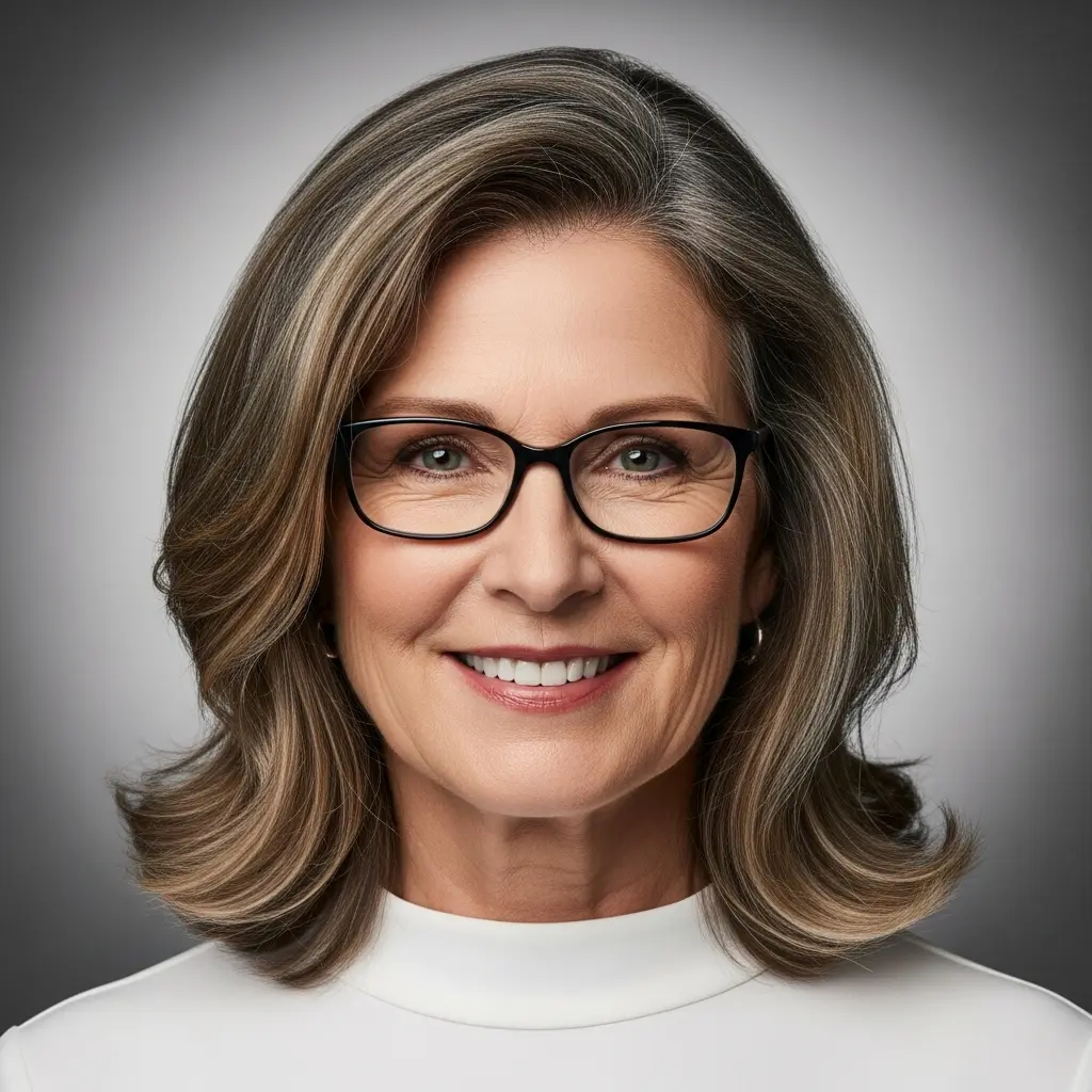 #18 Mid-Length Cut for Women with Small Glasses