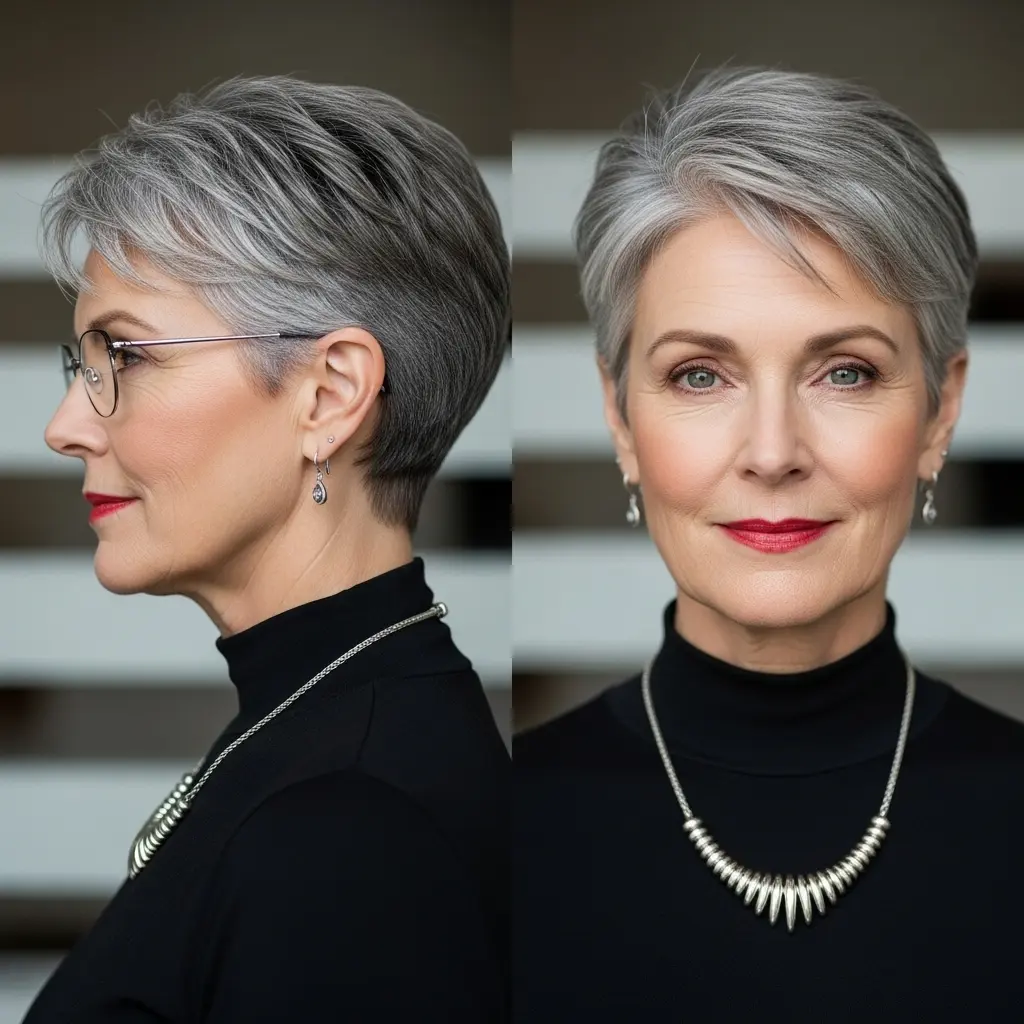 #18 Salt and Pepper Very Short Pixie