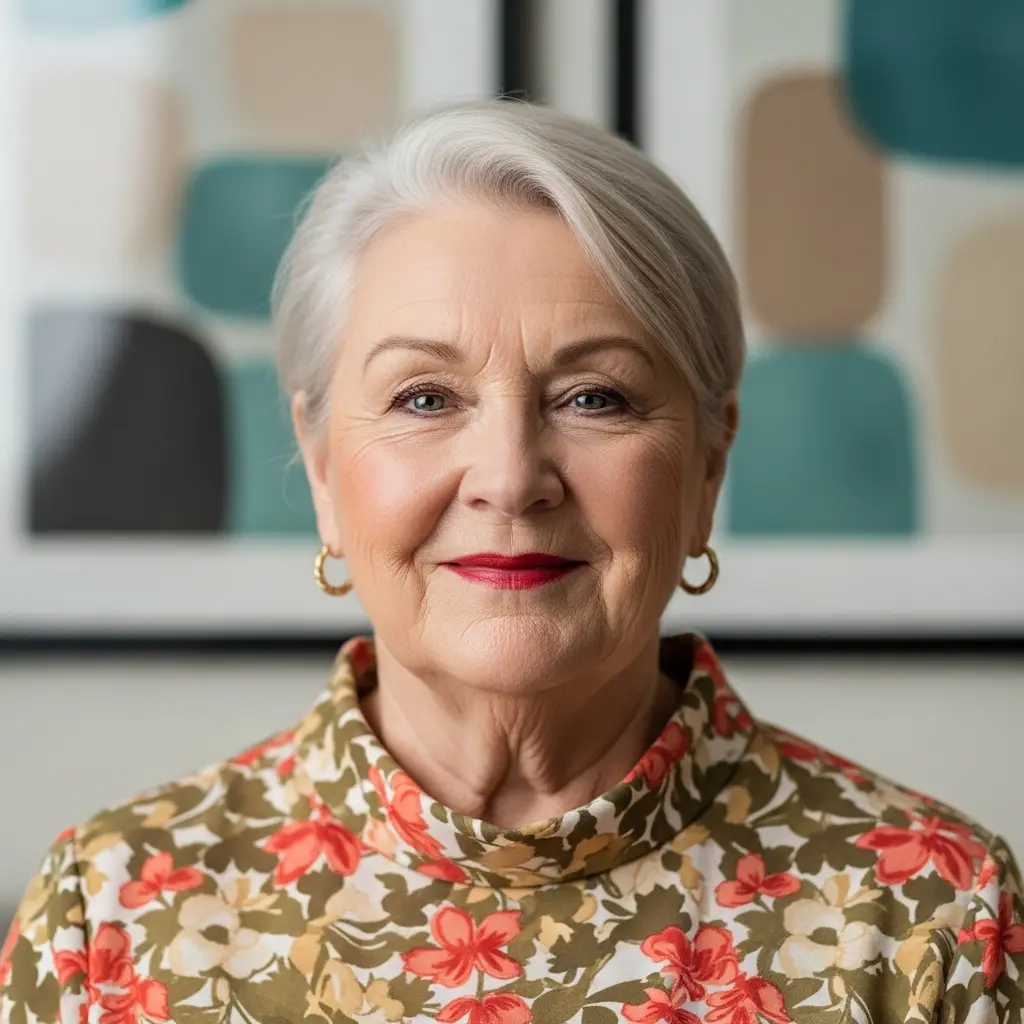 #24 Soft Pixie Cut for Older Women