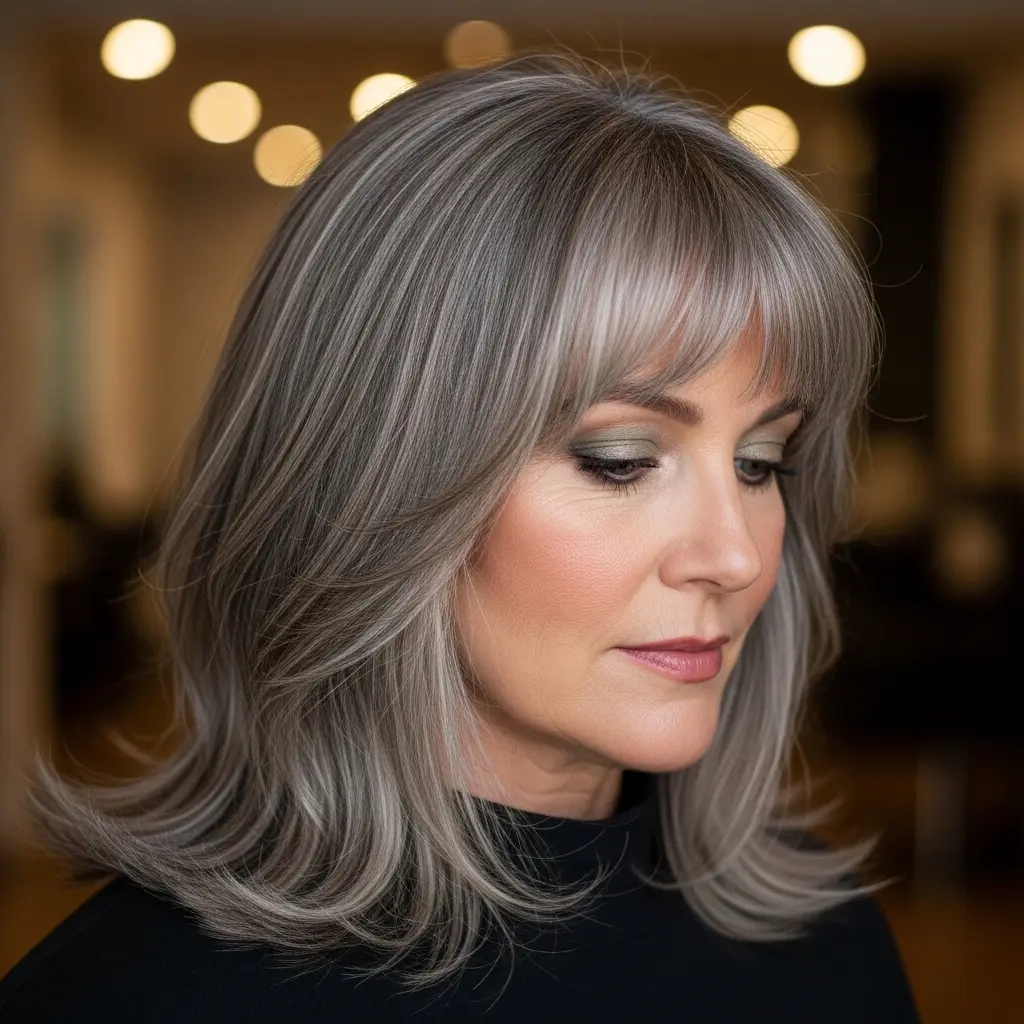 #3 Soft Medium Cut with Full Bangs