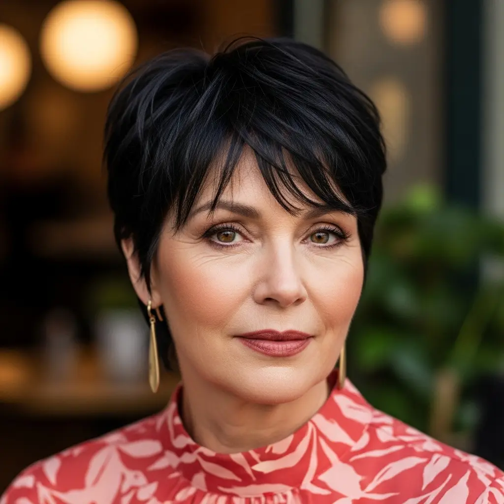 #3 Chic Black Layered Pixie with Natural Texture