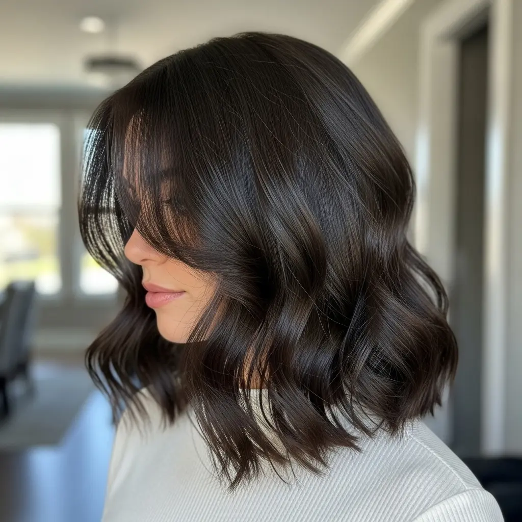 #3 Soft Wavy Lob with Wispy Bangs
