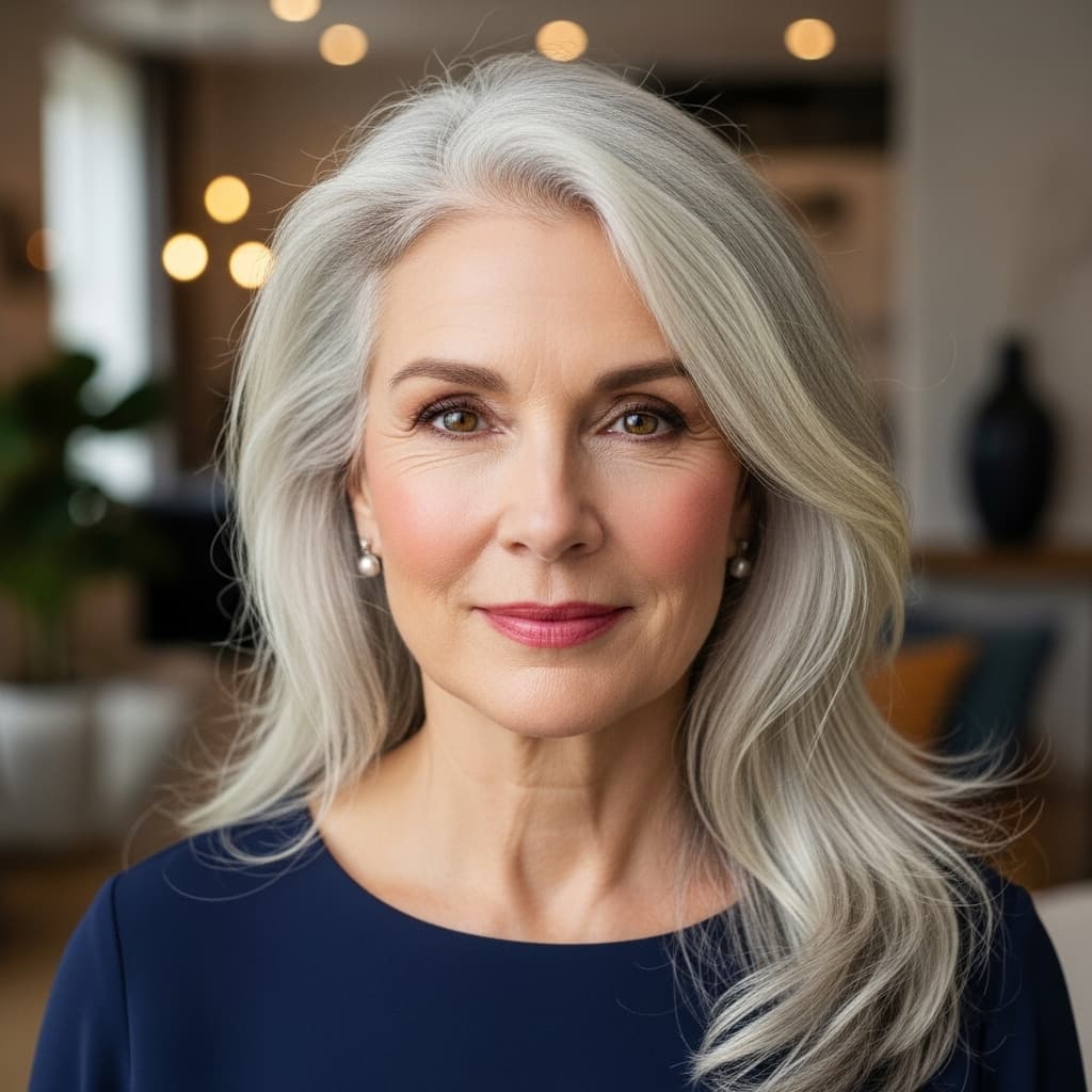 #4 Long Hairstyle For Seniors