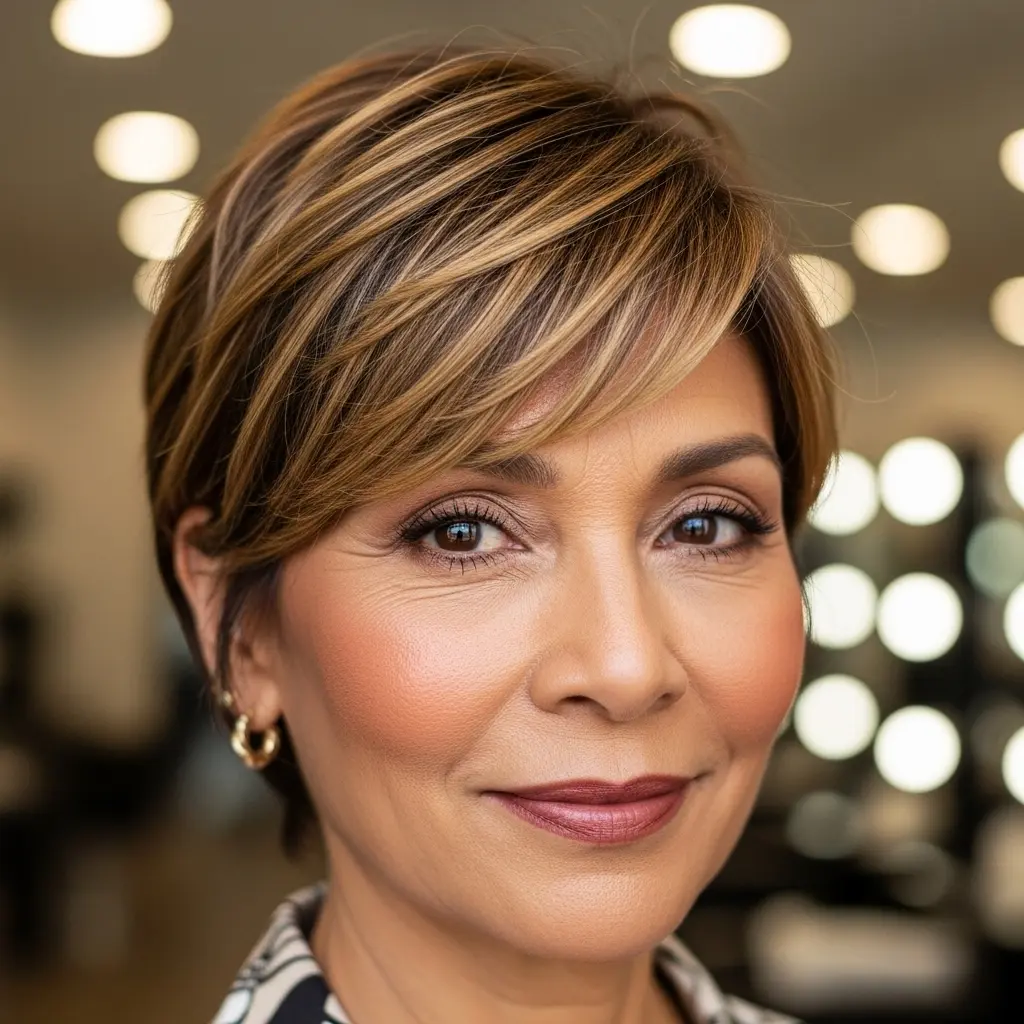 #5 Textured Short Crop with Subtle Highlights for Round Faces