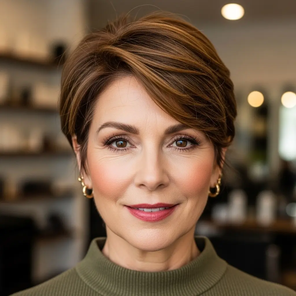 #5 Chic Chestnut Pixie with Soft Layers