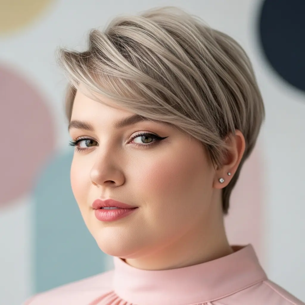 #6 Feathered Pixie Bob with Side-Swept Bangs