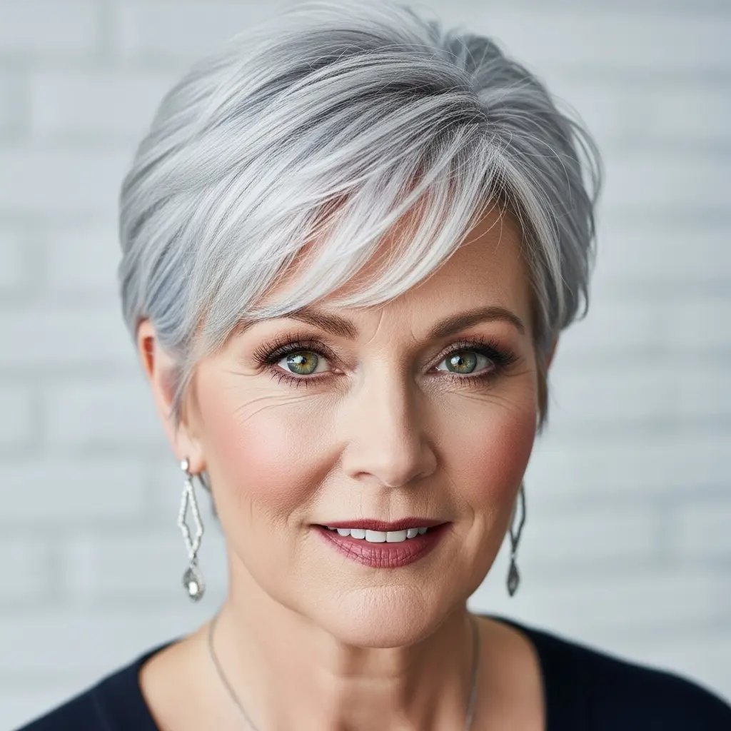 #7 Stylish Textured Pixie Cut for Round Faces