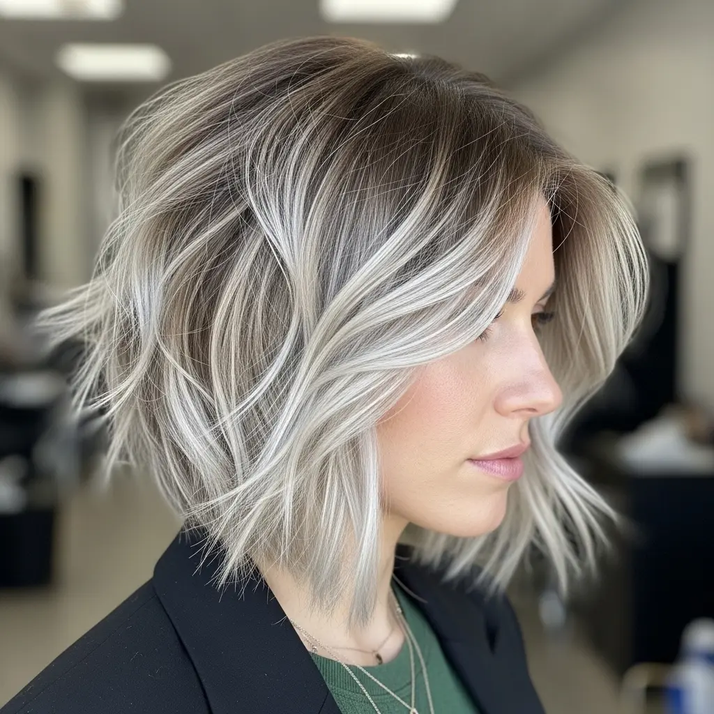 #7 Shaggy Layered Inverted Bob Hairstyle