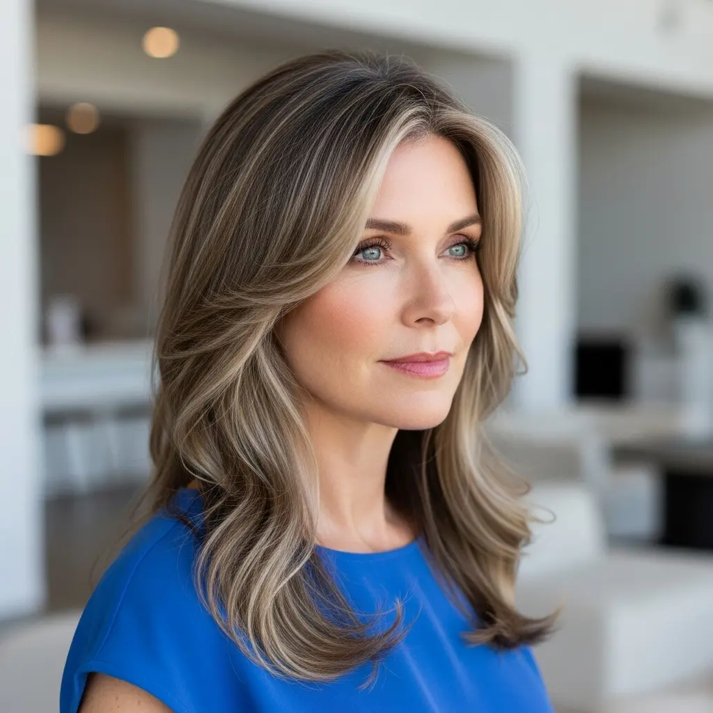 #8 Wavy Brown Hair with Money Piece