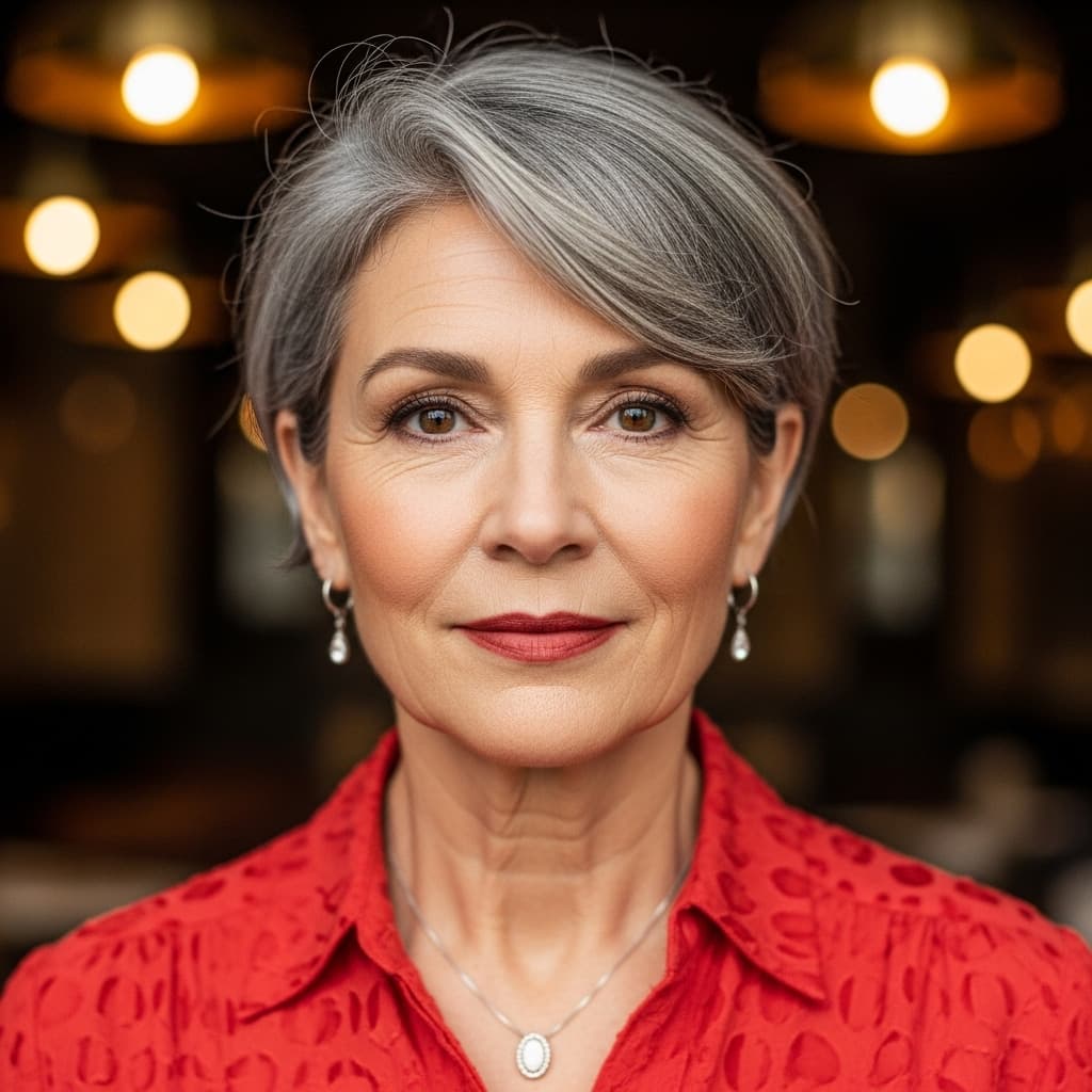 #8 Short Layered Hair For Seniors