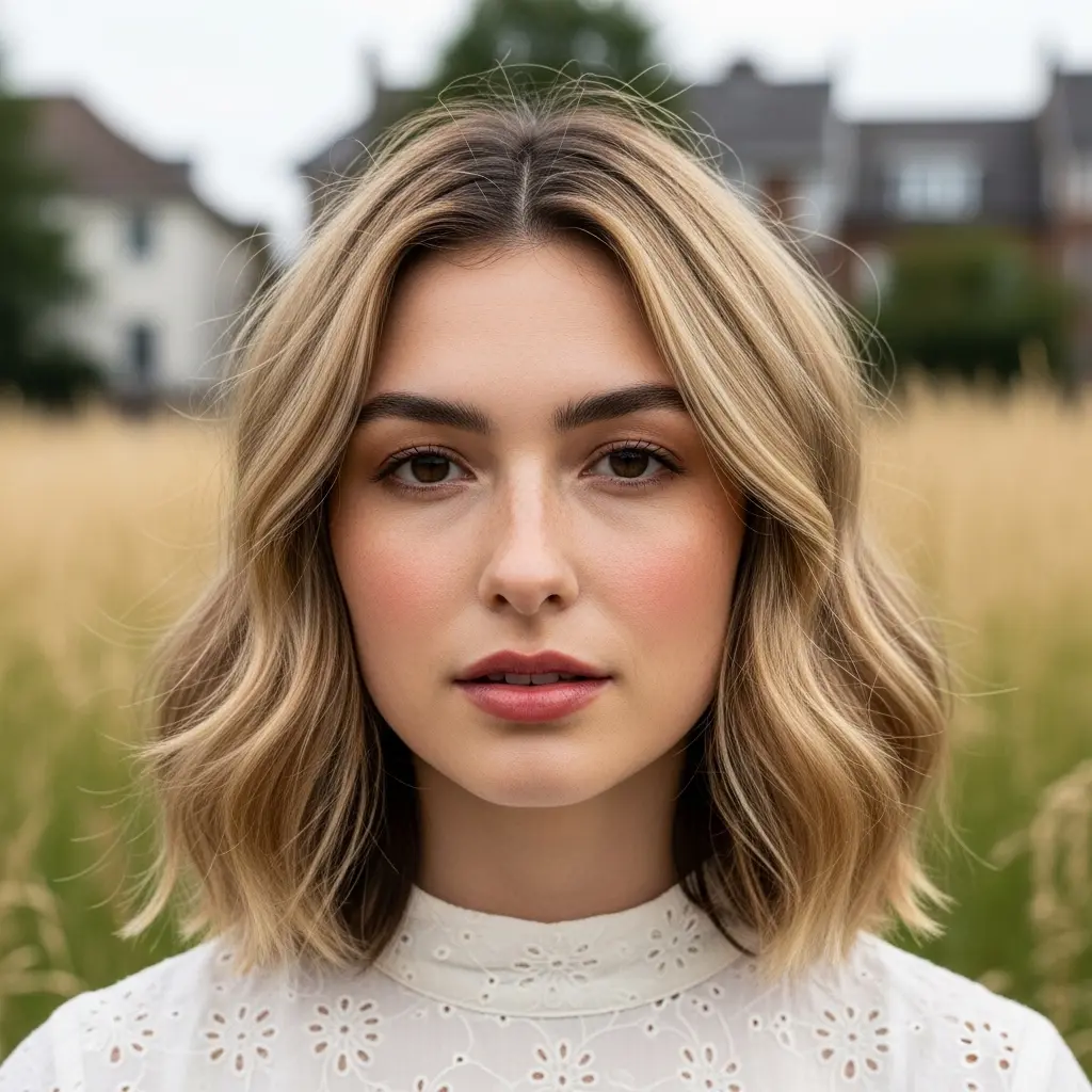 #9 Balayage Lob with Beachy Texture