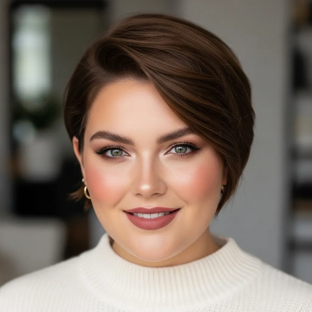 #9 Tapered Pixie Bob with Side-Swept Bangs