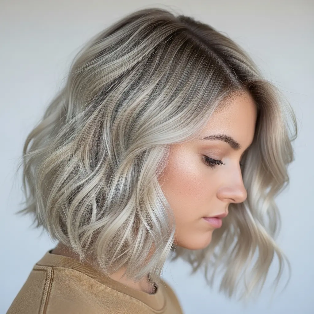 #12 Edgy Bob with Beach Waves