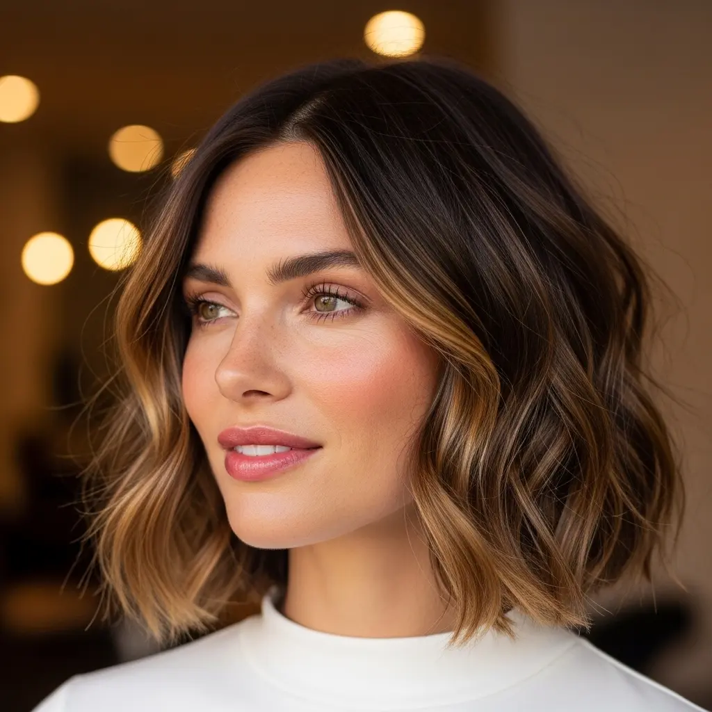 #13 Dark Brown Balayage for Short Hair