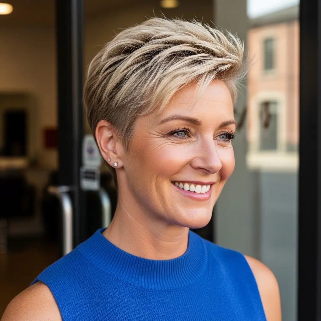 #9 Effervescent Golden-Blonde Feathered Pixie