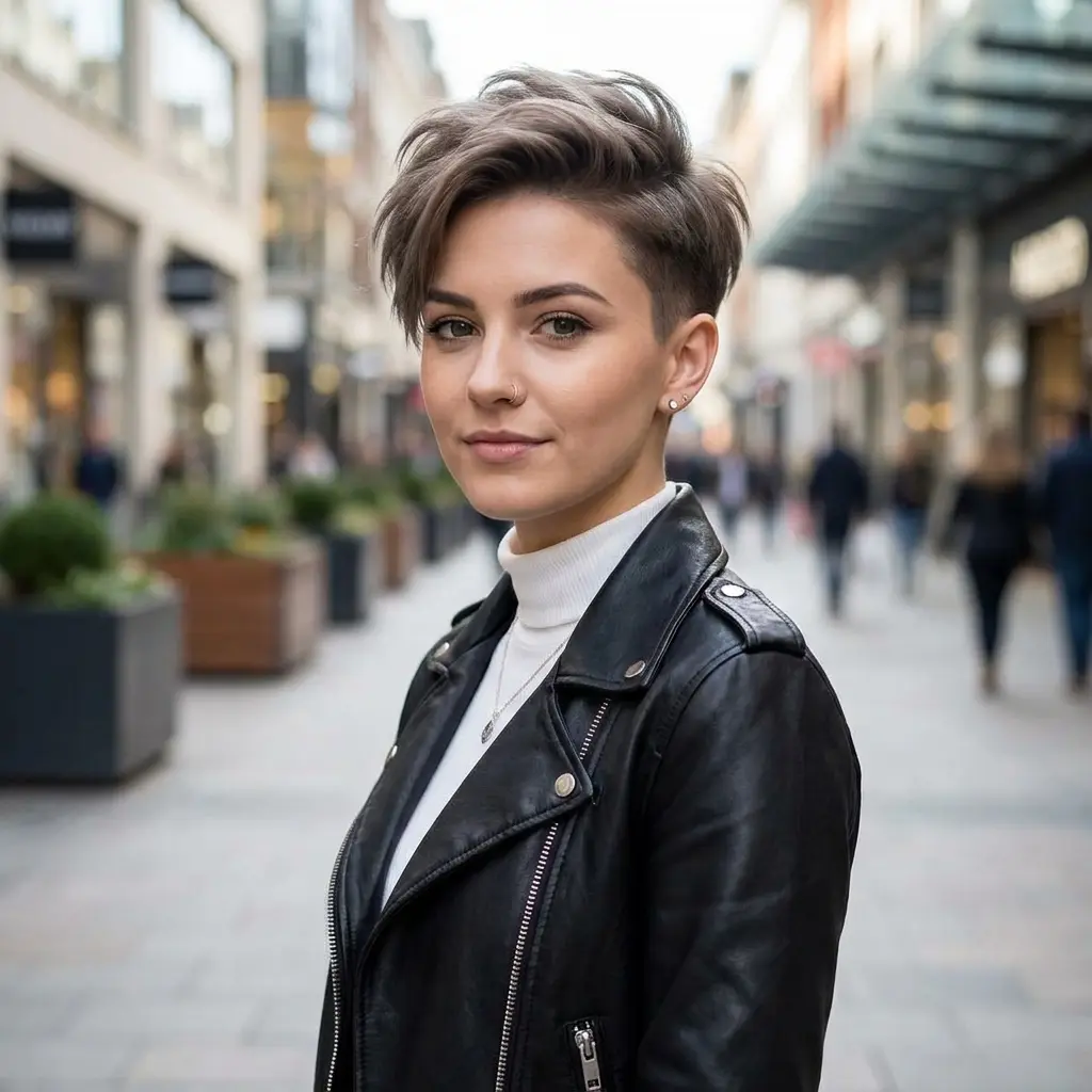 #10 Shaved Pixie Cut for a Chubby Face