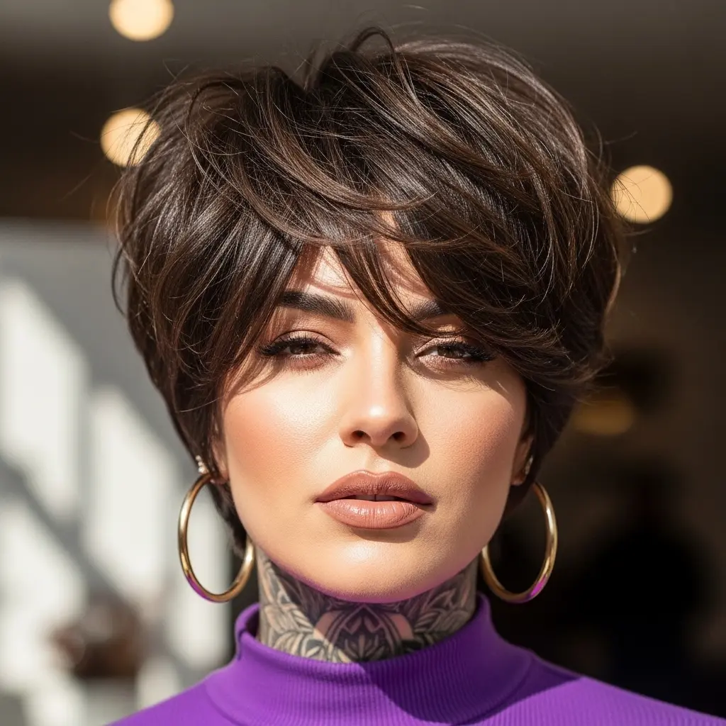 #11 Short Layered Pixie Bob with Playful Bangs