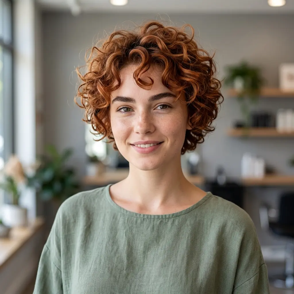 #11 Curly Pixie Cut for a Chubby Face