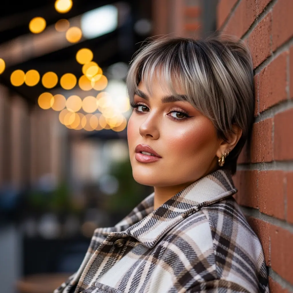 #12 Pixie Cut with Bangs for a Chubby Face