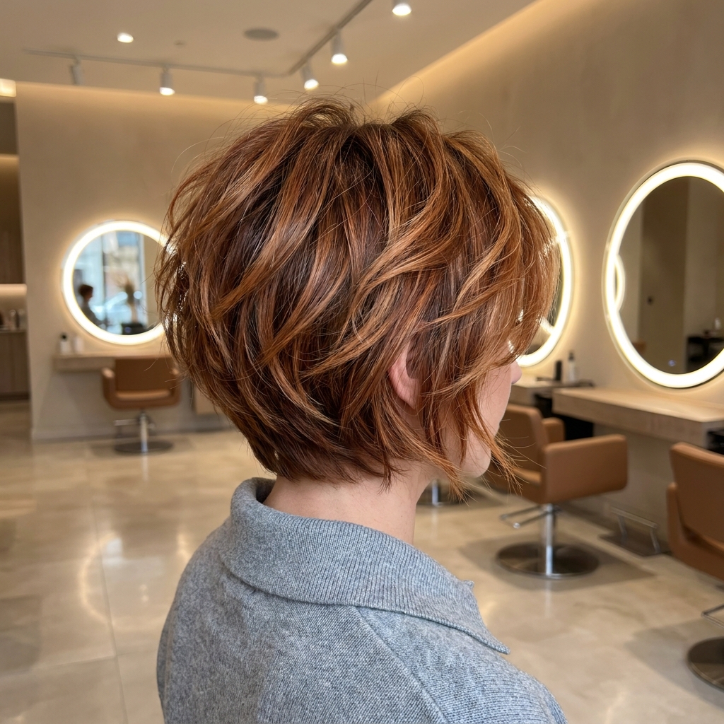 #13 Dark Copper Pixie Bob with Layers