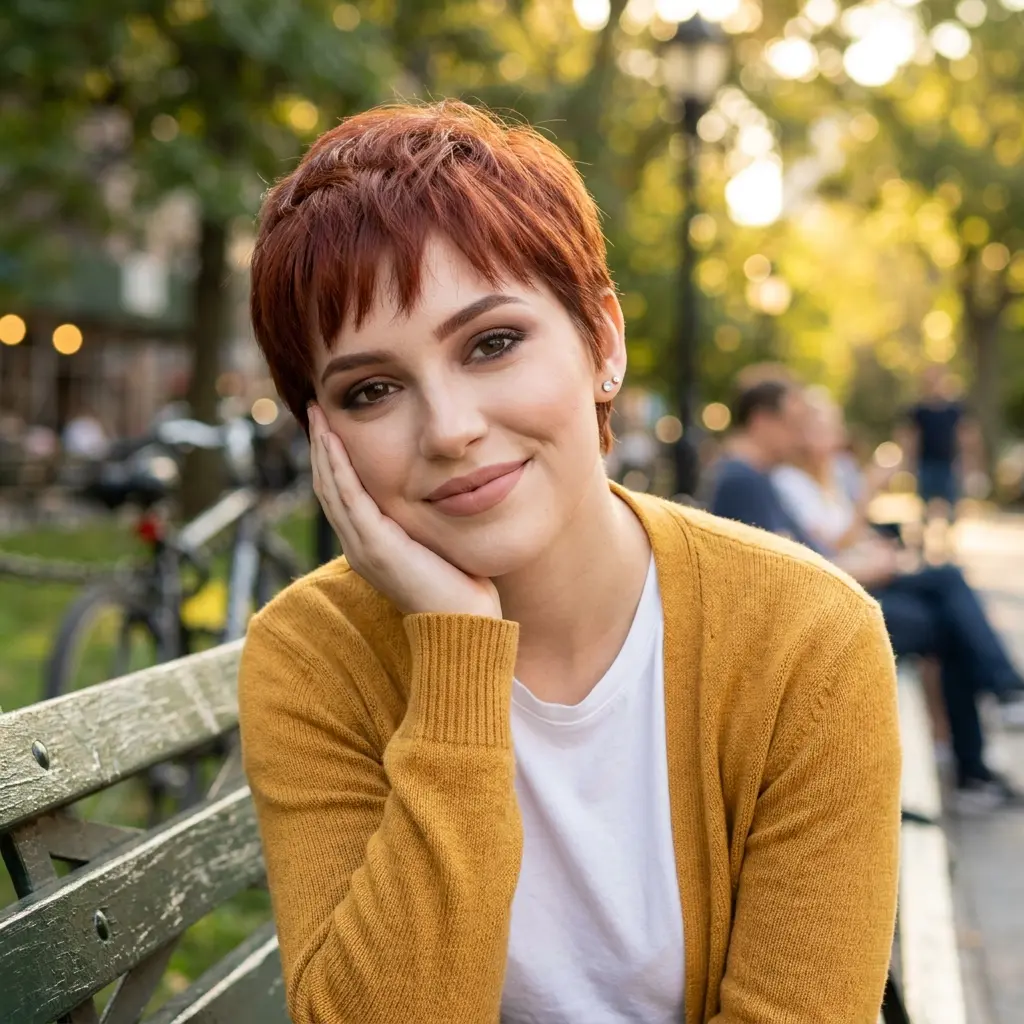 #13 Short Pixie Cut for a Round Chubby Face