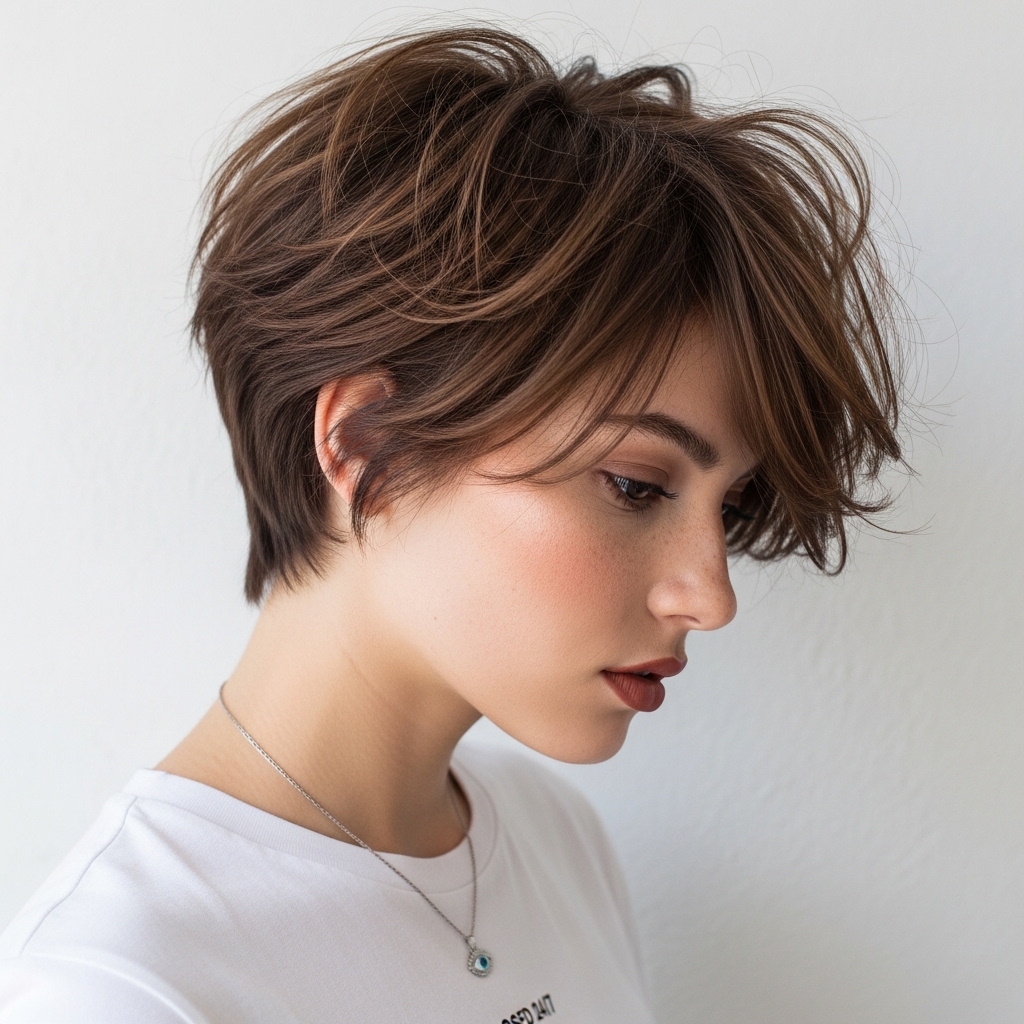 #17 Messy Dark Brown Pixie Bob