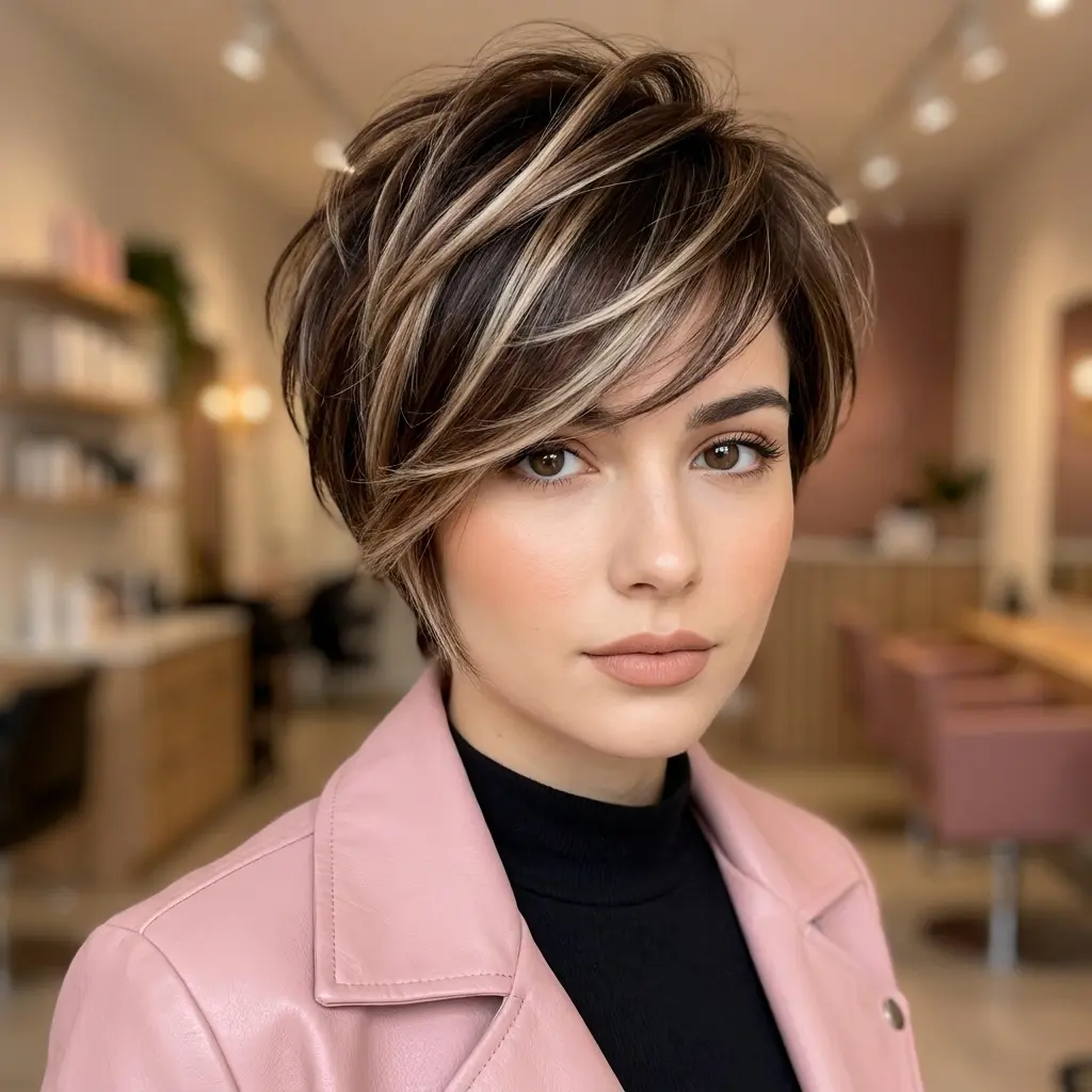 #3 Modern Textured Bixie with Side Bangs