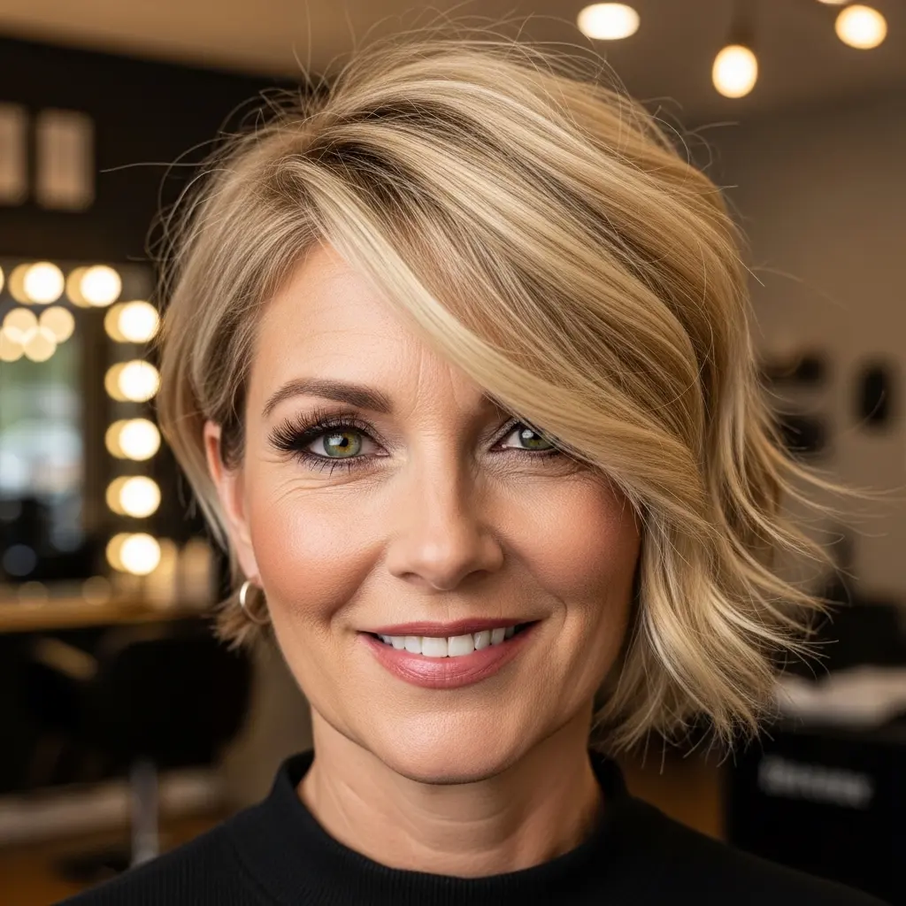 #4 Sassy Dimensional Blonde Asymmetric Cut