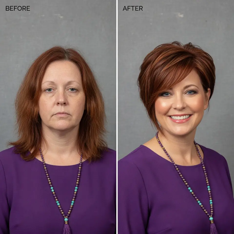 #7 Asymmetric Pixie Bob with Sweeping Fringe