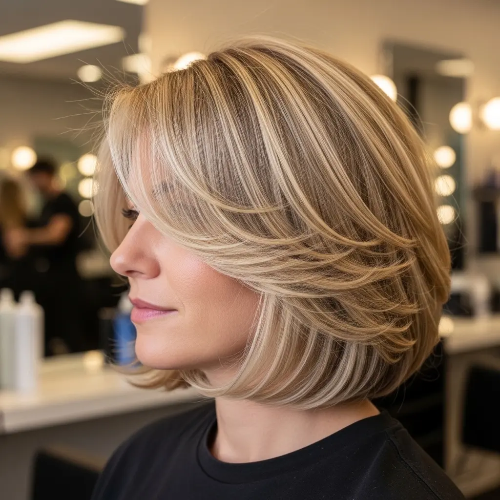 #8 Trendy Layered Bob Cut