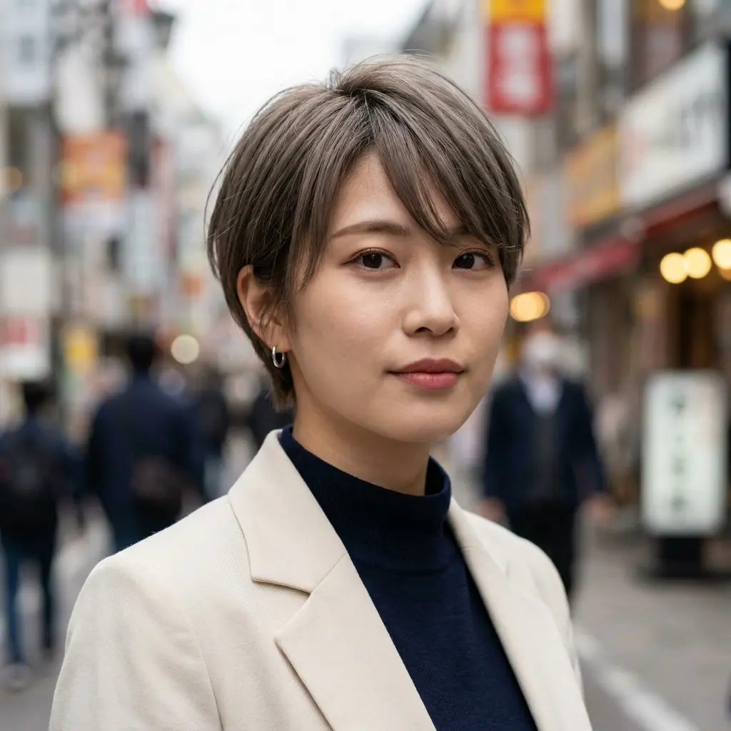 #8 Korean Pixie Cut for a Chubby Face